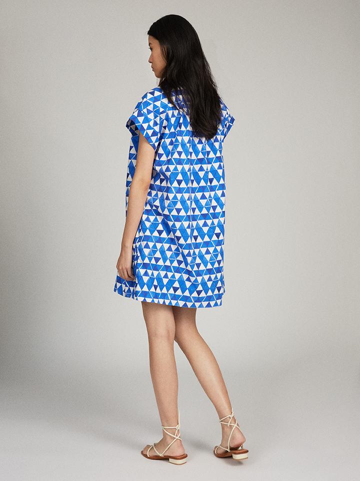 Load image into Gallery viewer, Ashley Dress in Lapis Kaleidoscope