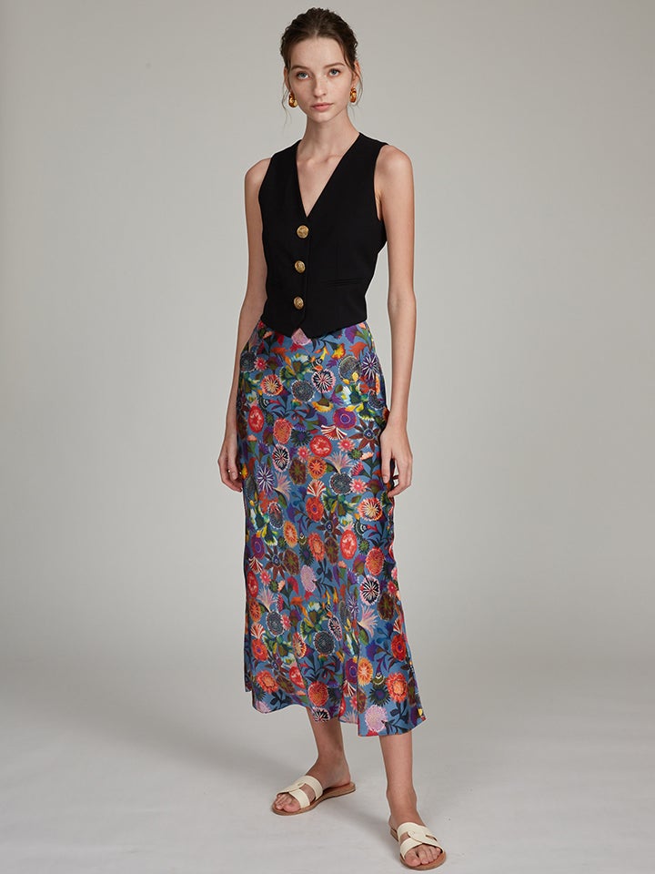 Load image into Gallery viewer, Liz Skirt in Floral Adorning print