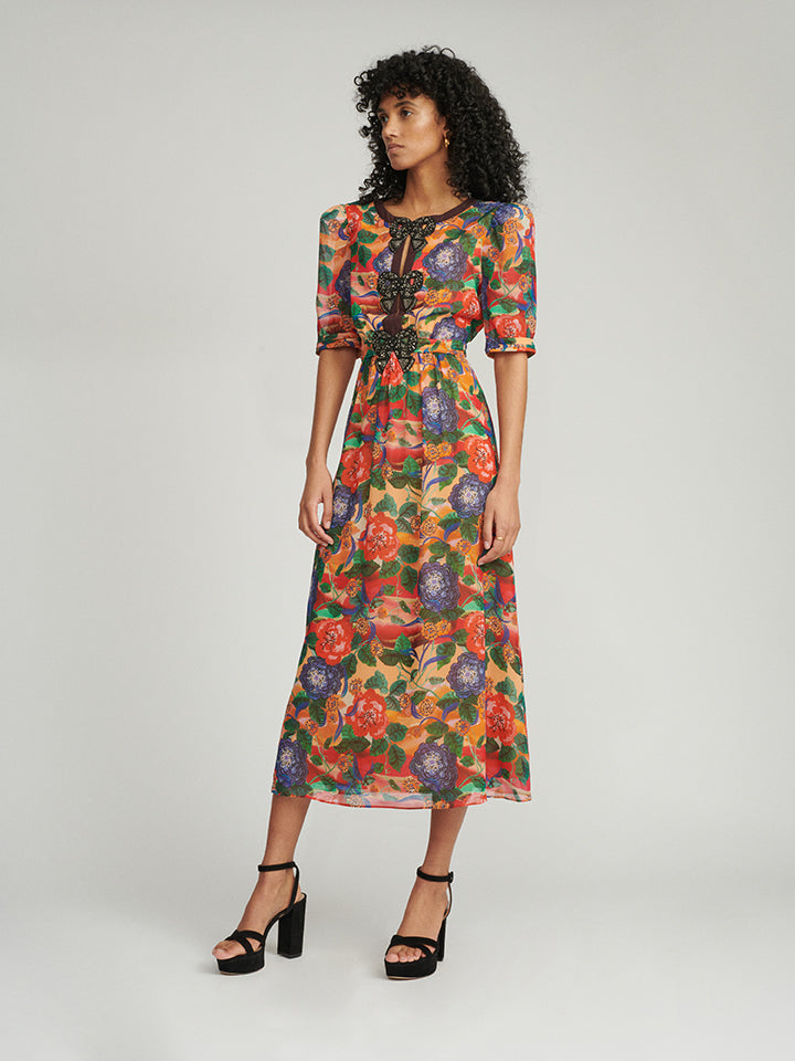 Load image into Gallery viewer, Jamie Dress in Dianthus print