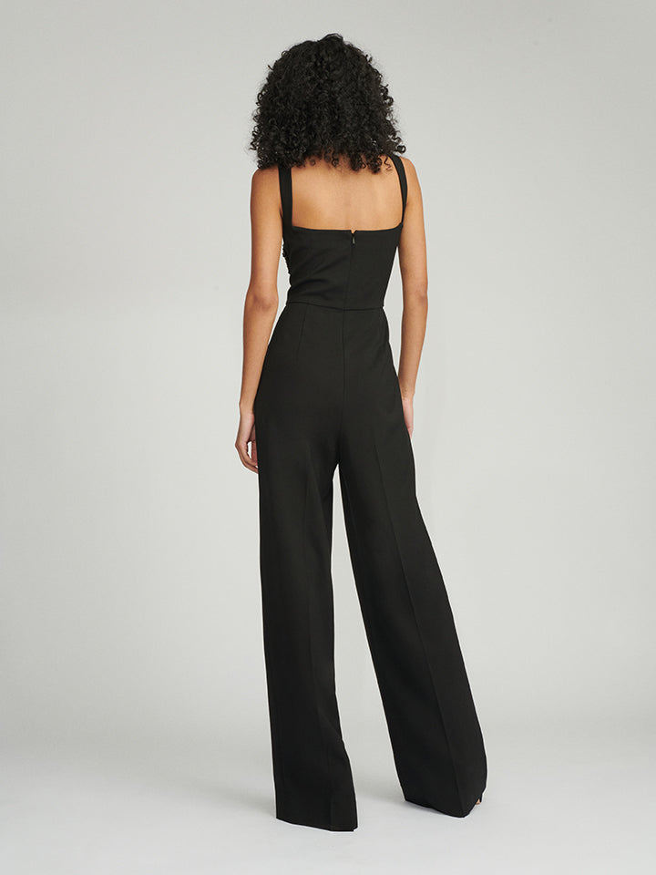 Load image into Gallery viewer, Rachel Embellished Bow Jumpsuit in Black