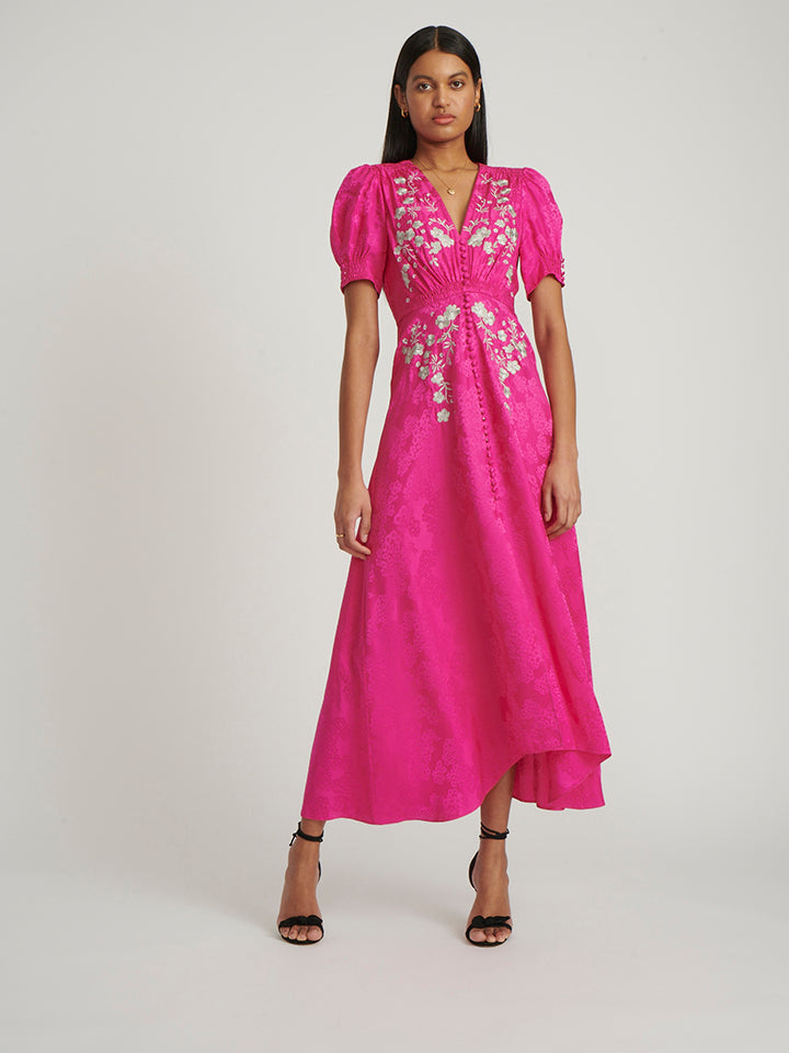 Load image into Gallery viewer, Lea Long Dress in Hot Pink