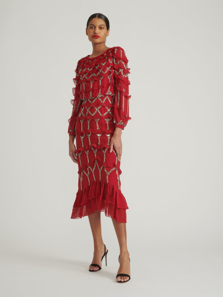 Load image into Gallery viewer, Isa D Dress in Cherry Embroidered