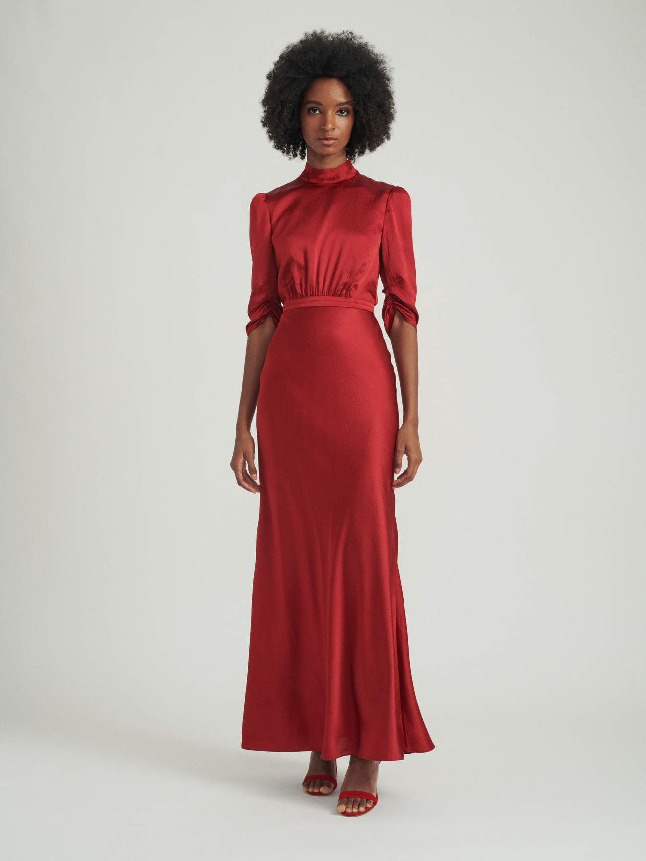 Load image into Gallery viewer, Adele dress in Garnet Red