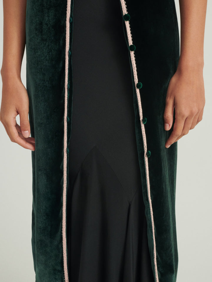 Amari B Robe in Forest Green with Cordwork