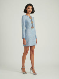 Camille Bows Short B Dress in Baby Blue