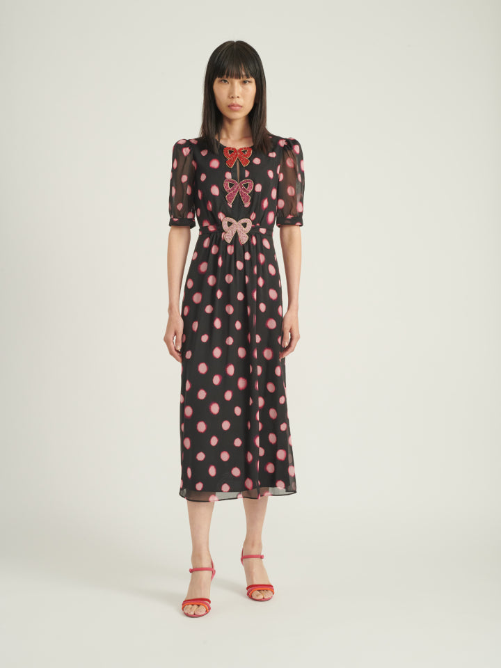 Load image into Gallery viewer, Jamie Dress in Blush Polka Dot