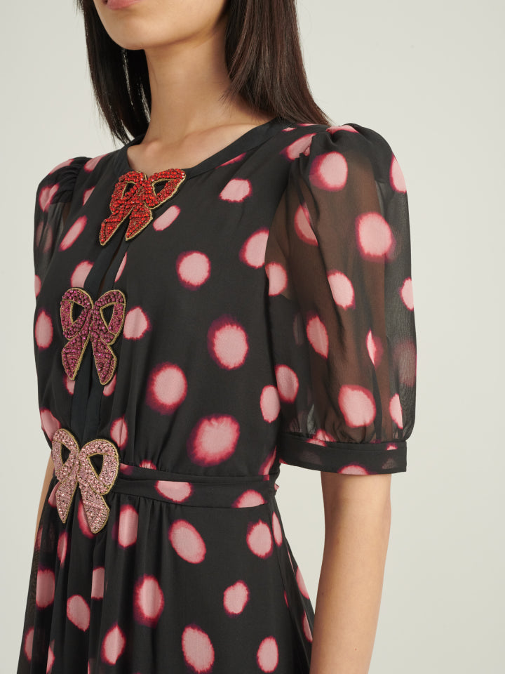 Load image into Gallery viewer, Jamie Dress in Blush Polka Dot