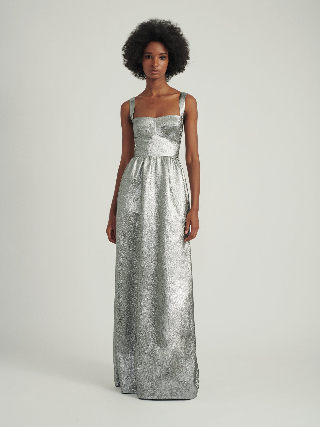 Load image into Gallery viewer, Rachel Long Dress in Silver
