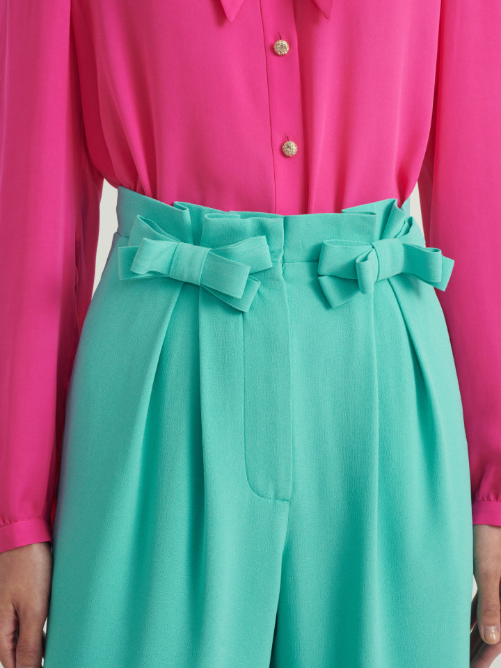Load image into Gallery viewer, Bow Tulip Trousers in Aqua