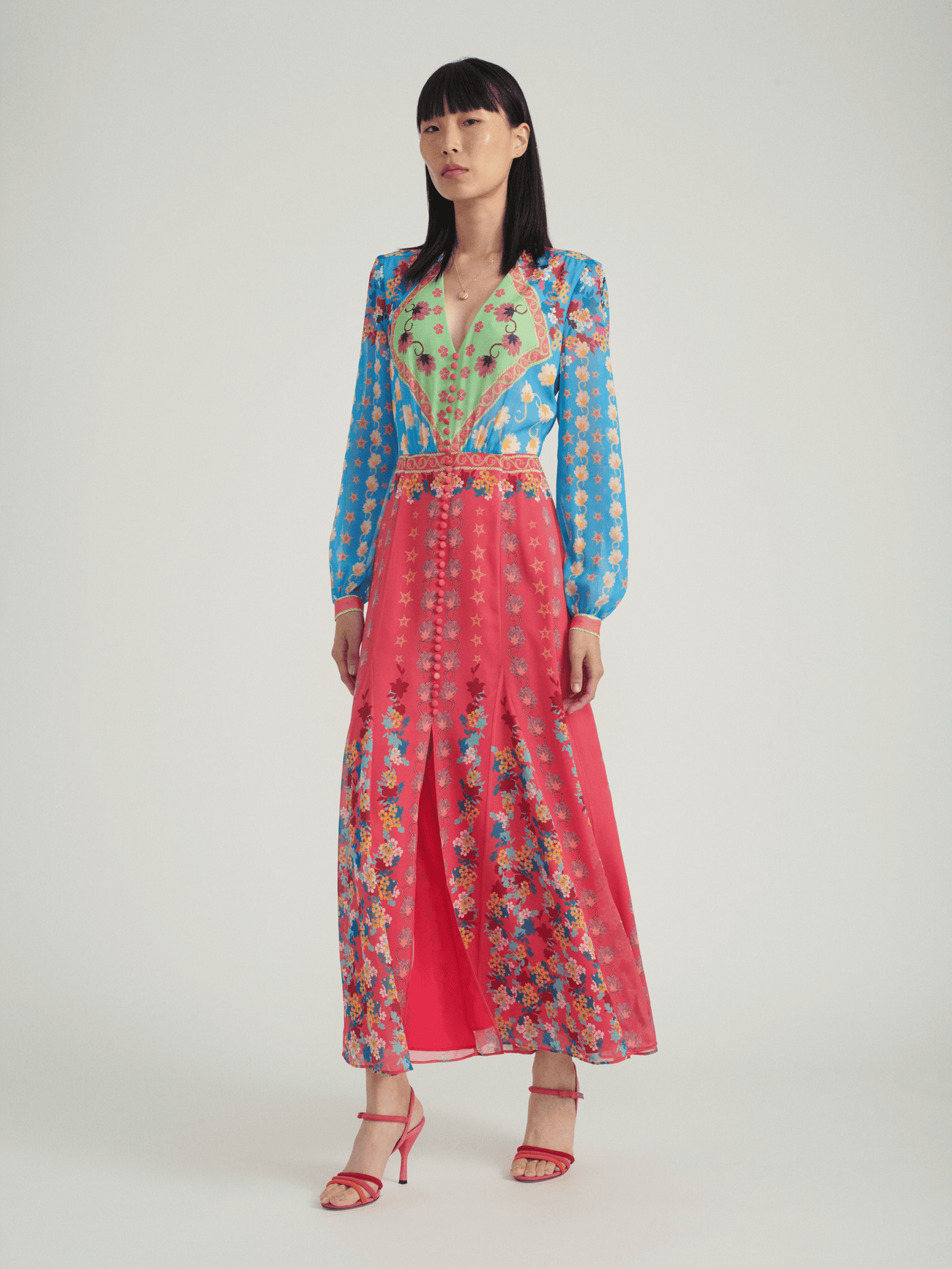 Load image into Gallery viewer, Annabel Dress in Vibrant Lupins print