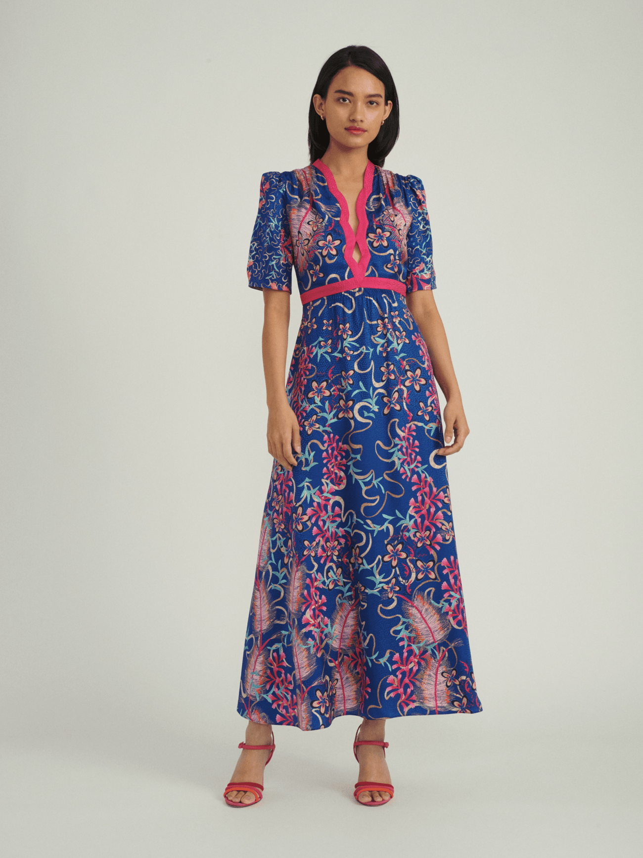 Load image into Gallery viewer, Tabitha B Dress in Quill Reef print