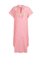 Aree Kaftan in Pink Flower Embroidery