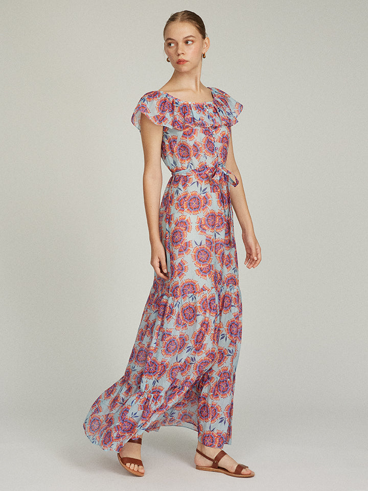 Load image into Gallery viewer, Cassie Dress in Ciel Dragonfruit print