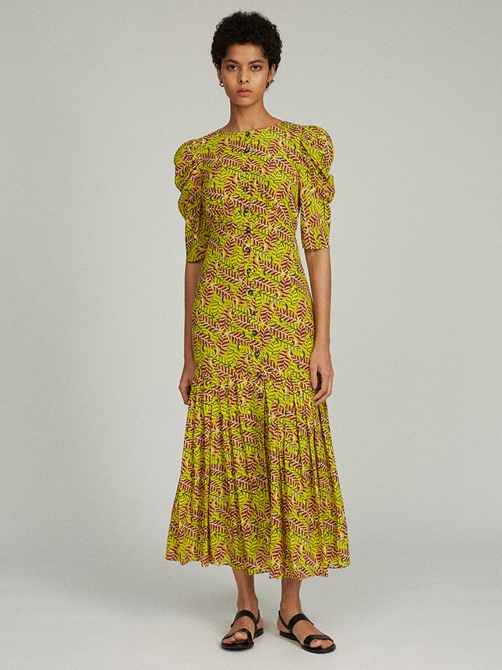 Load image into Gallery viewer, Colette Long Dress in Eucalyptus print