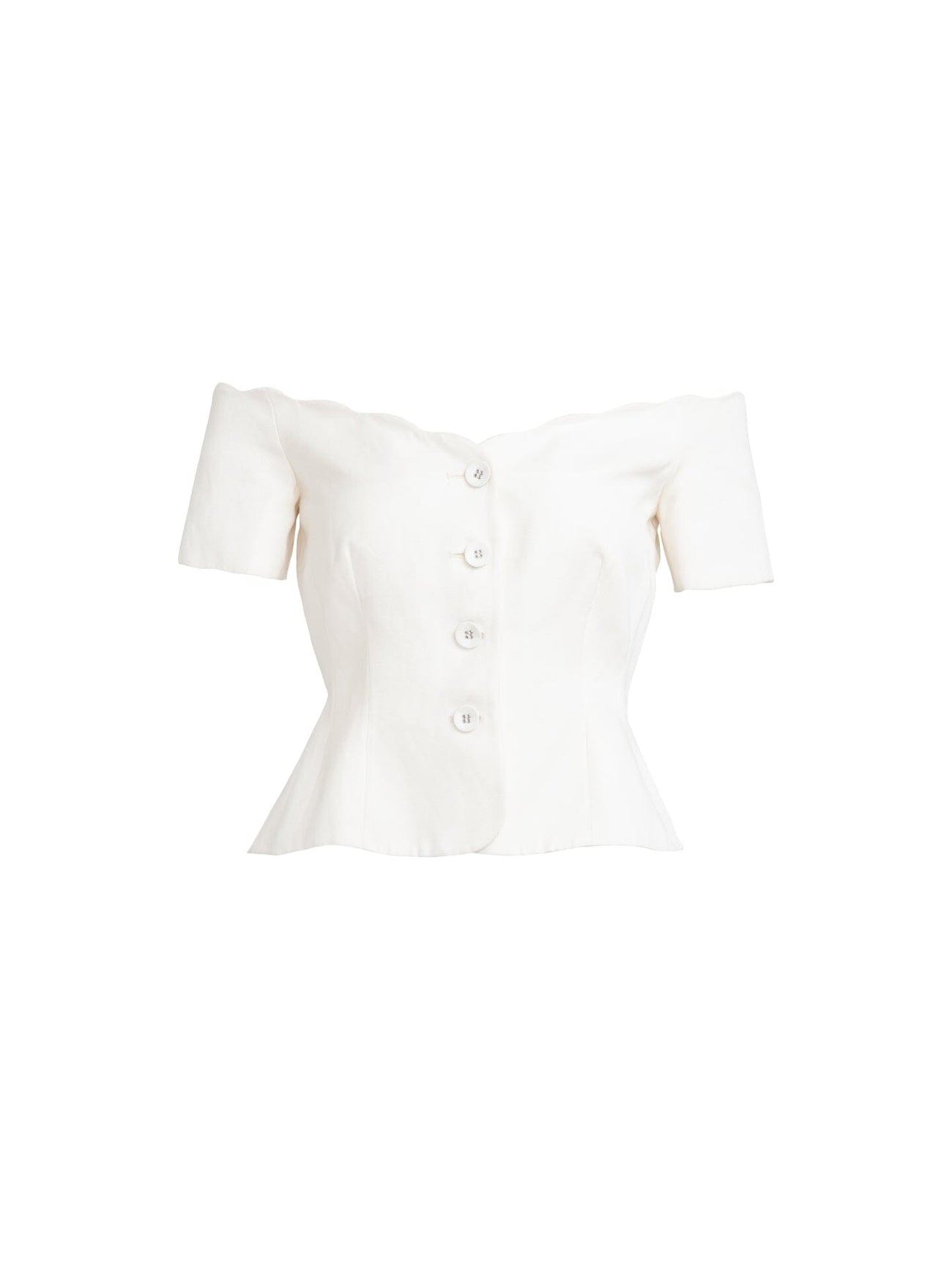 Load image into Gallery viewer, Clementine Scallop Top in Cream