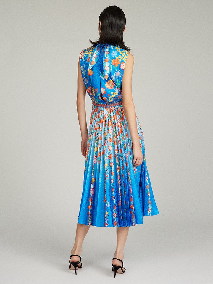 Load image into Gallery viewer, Fleur E Dress in Sapphire Falls print