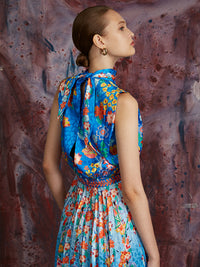 Fleur E Dress in Sapphire Falls print