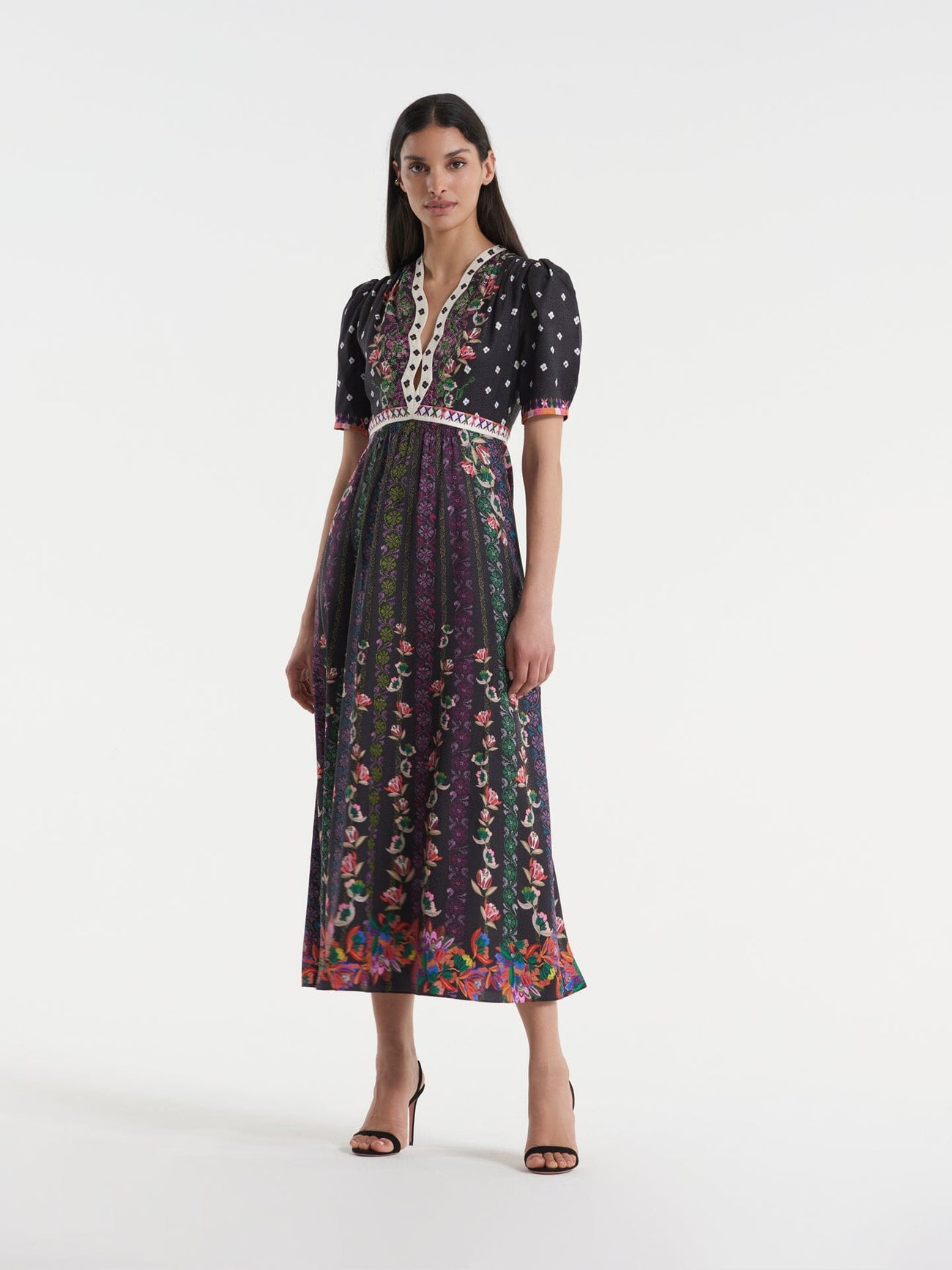 Load image into Gallery viewer, Tabitha Dress in Noir Falls print