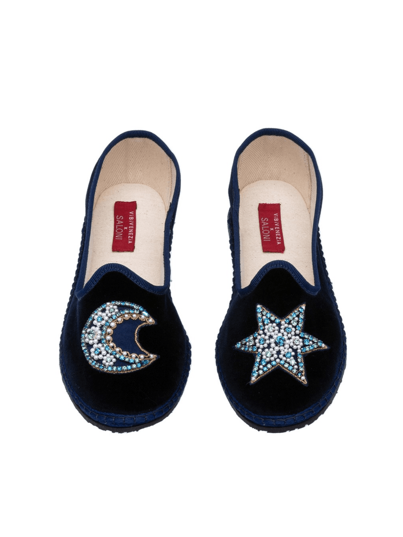Load image into Gallery viewer, Adele Navy Moon &amp; Star Embroidery