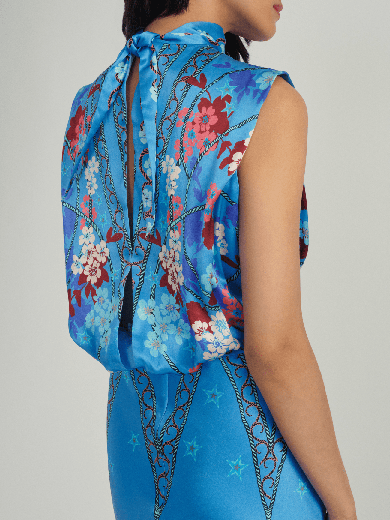 Load image into Gallery viewer, Fleur Midi Dress in Sky Flourish