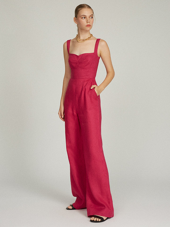 Load image into Gallery viewer, Rachel Jumpsuit in Bright Berry