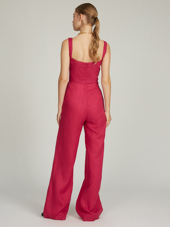 Load image into Gallery viewer, Rachel Jumpsuit in Bright Berry
