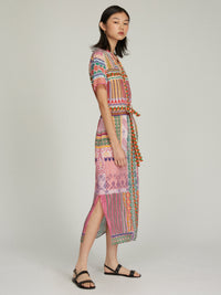 Vicki Dress in Rainbow Cross Stitch print