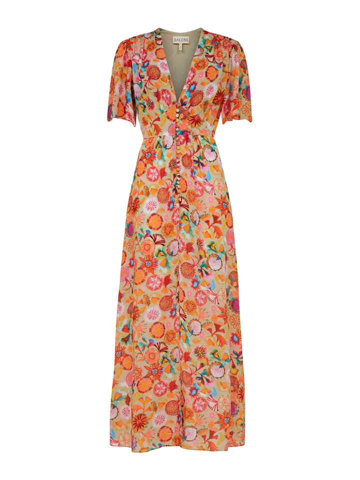 Load image into Gallery viewer, Emmy Dress in Pistachio Adorning print