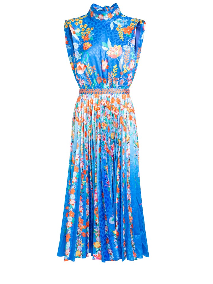 Load image into Gallery viewer, Fleur E Dress in Sapphire Falls print