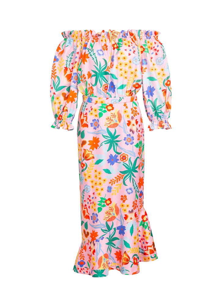 Load image into Gallery viewer, Grace Dress in Paradise Papercut print