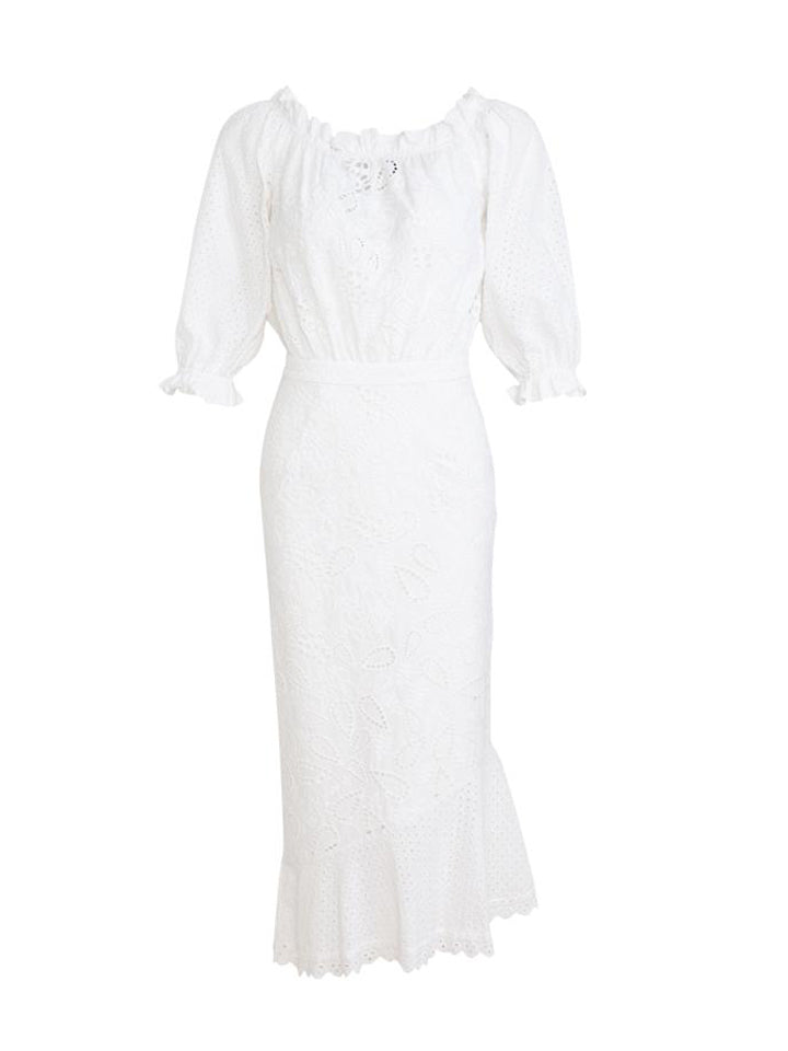 Load image into Gallery viewer, Grace Cotton Dress in White