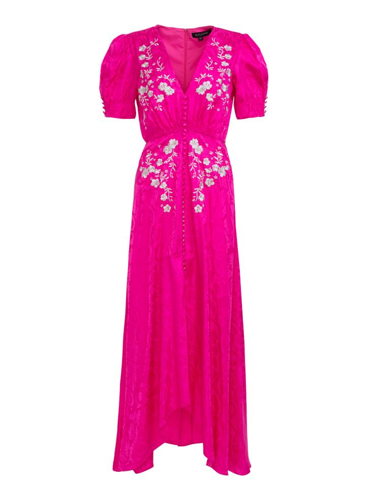 Load image into Gallery viewer, Lea Long Dress in Hot Pink