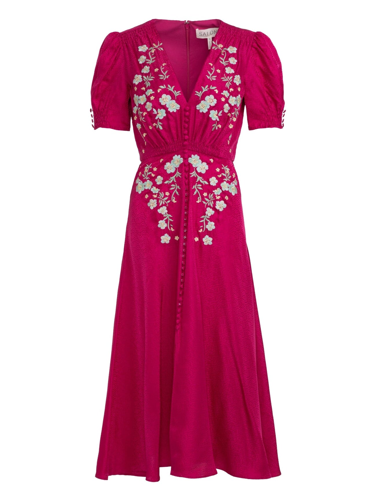 Load image into Gallery viewer, Lea Dress in Summerberry Jade Embroidered