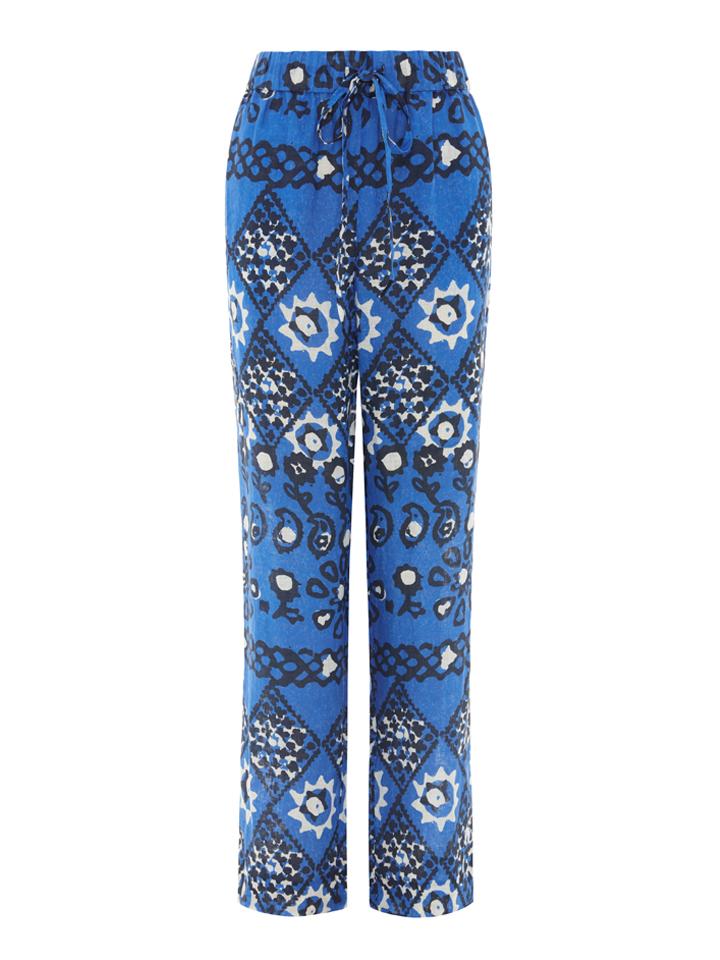 Paige-C Trouser in Blue Batik print